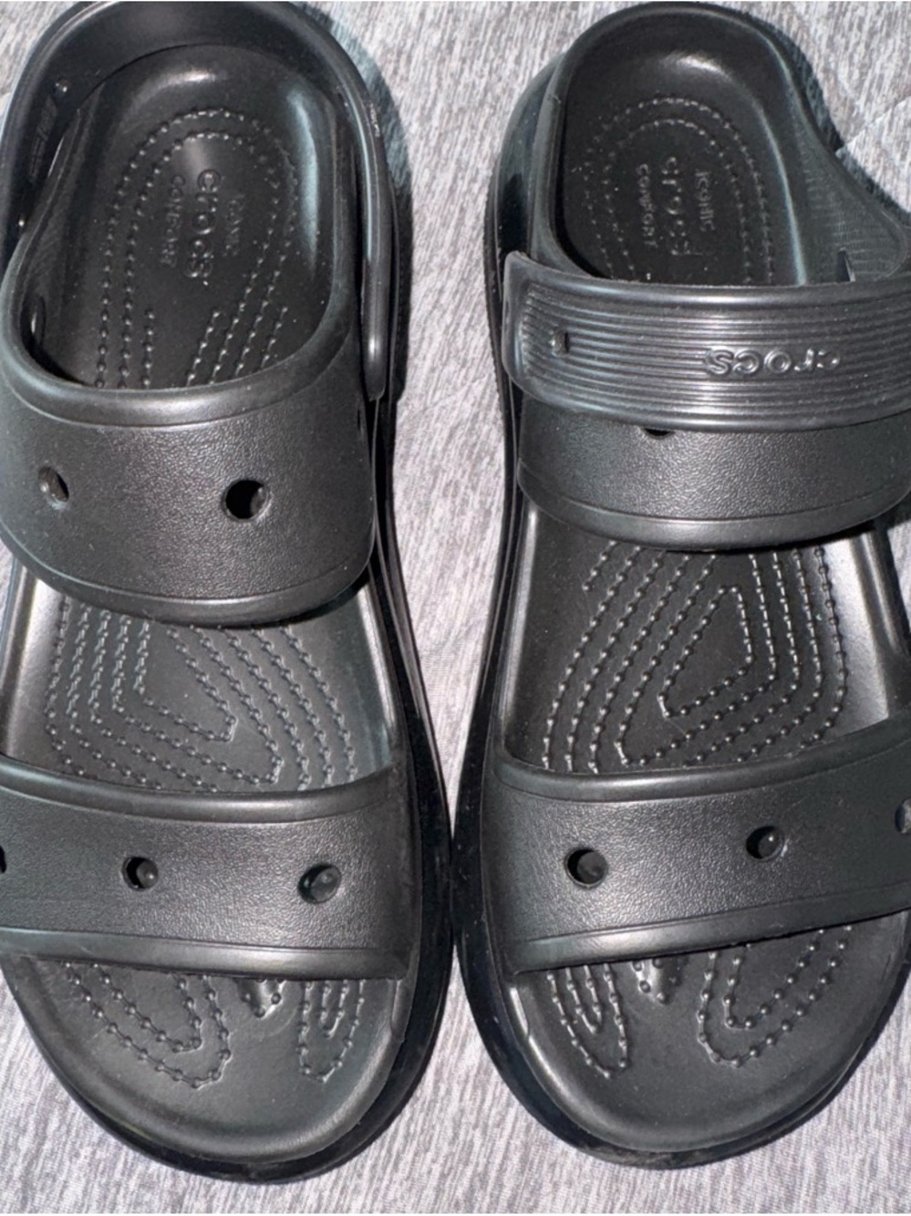 CROCS Black Dual-Strap Slide Sandals